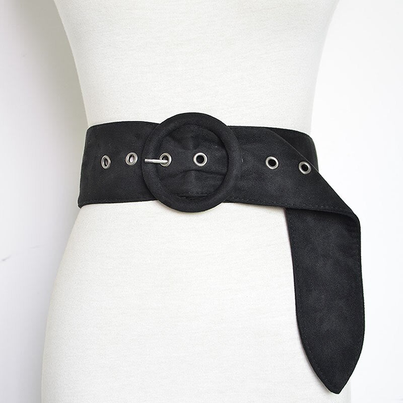 Rice White Velvet  Flannelette Buckle All Cotton Belt