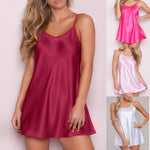 2021 Sexy Lingerie Sleepwear Dress for Women Silk Nightgowns Satin Sleeveless Nightdress Backless Nightshirt Pijama Mujer