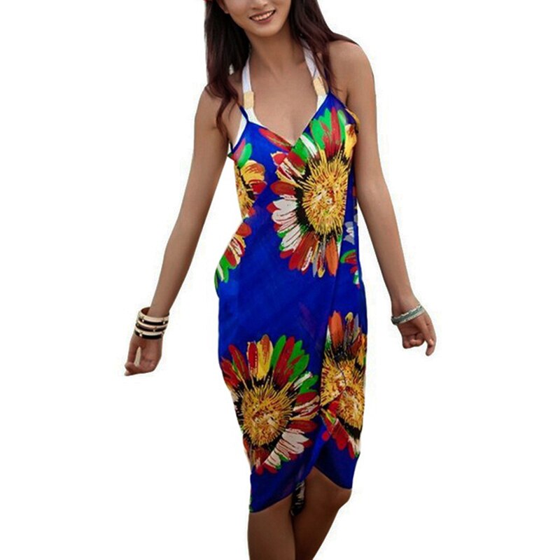 Bohemian Deep V-Neck Robe Caftan Swim Wear Cover Up