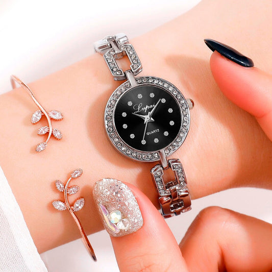 Simple Casual Small Dail Alloy Strap Ladies Bracelet Watches