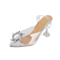 Transparent PVC High Heels Toe Slip-on Shoes For Lady