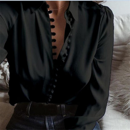 Fashion Women Blouse Shirt  Spring Women Clothing Solid Buttons Long Sleeve Shirts Tops Ladies OL Shirt White Office Shirt