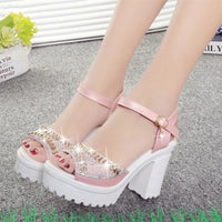 diamond fish mouth muffin platform High heels casual slippers womens shoes