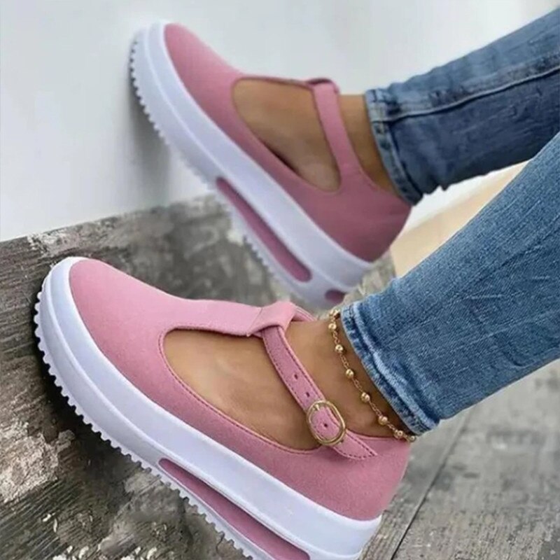 2021 New Women Sneakers Casual Thick Bottom Zipper Solid Chunky Sneakers Female Flats Platform Non Slip Wedges Vulcanized Shoes