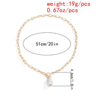 Goth Baroque Pearl Pendant Choker Necklace for Women