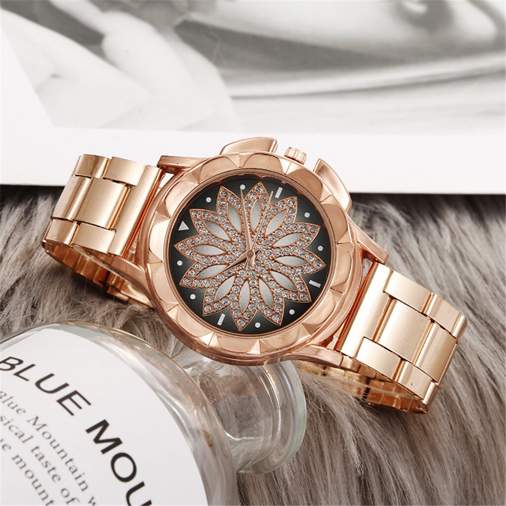 Women Stainless Steel Belt Watches Lady