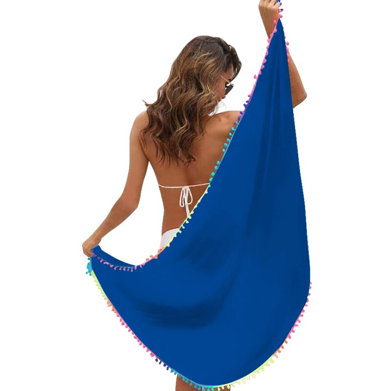 Women Colorful Tassel Chiffon Scarves Swimsuit Bikini Cover Up Sexy Skirt One Piece Irregular Scarf Female Sarong Beach Wear