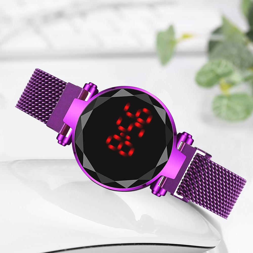 Women's Luxury Led Watch Women Magnet Starry Sky Digital Watches