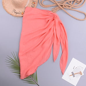 Chiffon Swimwear Pareo Scarf Cover Up Wrap Kaftan Sarong Beach Wear Bikinis Cover-Ups Skirts