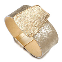 Gold Genuine Leather Bracelet for Women