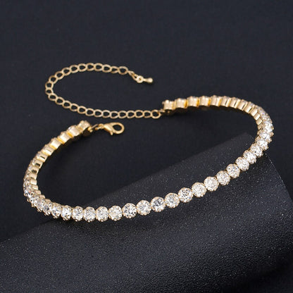 TREAZY Bridal Fashion Crystal Rhinestone Choker Necklace Women Wedding Accessories Tennis Chain Chokers Jewelry Collier Femme