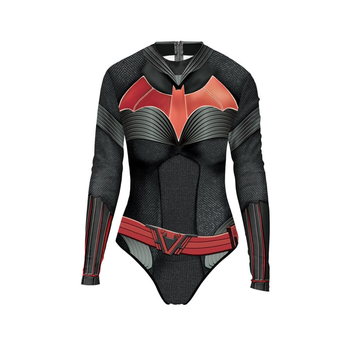 3D Printed Superheros Swimsuits Cosplay Batwoman Swimwear Long Sleeve Rash Guard Swimming Surfing Shirt