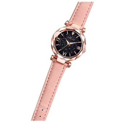 Rose Gold Women Starry Sky Magnetic Wrist Watch