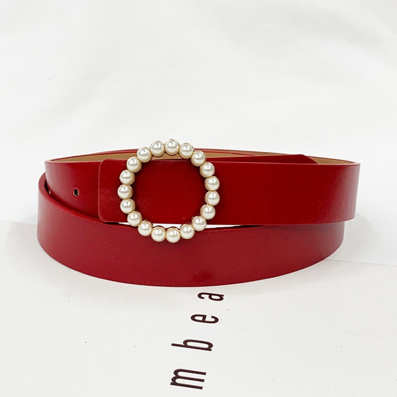 Double Inlaid Pearl Belts for Women