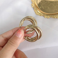 Round Hoop Earrings for Women Vintage Gold Color Geometric Earrings