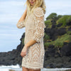 Crochet Lace  Smock Knitting Swimwear Cover Up Mesh Beach Dress Tunic Robe