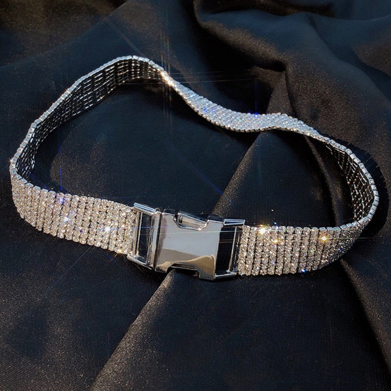 Shine Rhinestone Choker Necklaces for Women