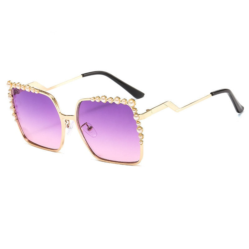 Oversized Square Luxury Pearl Sunglasses Women