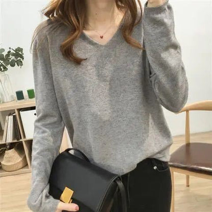 V-Neck Women Sweater Pullovers