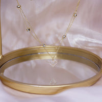 14k Real Gold Double layer Heart Necklace