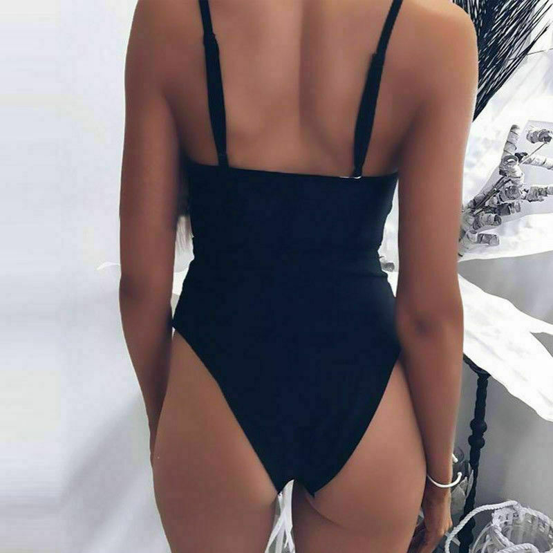 Women's Piece Swimsuit Sexy Bandage Thong Bikini Push Up Hollow Monokini Fused Bathing Bodysuit