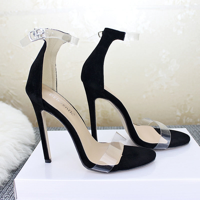 2020 New Women Summer Super High Heels Rough Fish Head Open-Toed Sandals Sexy Large Size Ladies Shoes