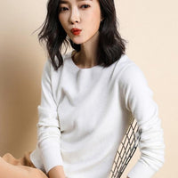 Pure Colors Knitted Cashmere Wool Sweater Pullovers