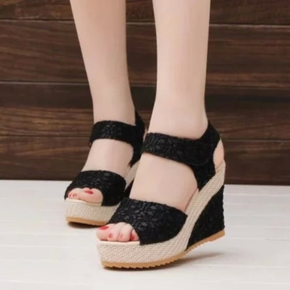 Lace Leisure Women Wedges Heeled Women Shoes