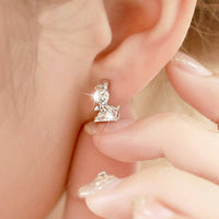 925 Sterling Silver Fashion Small Angel Hoop Earrings Female Temperament Charm