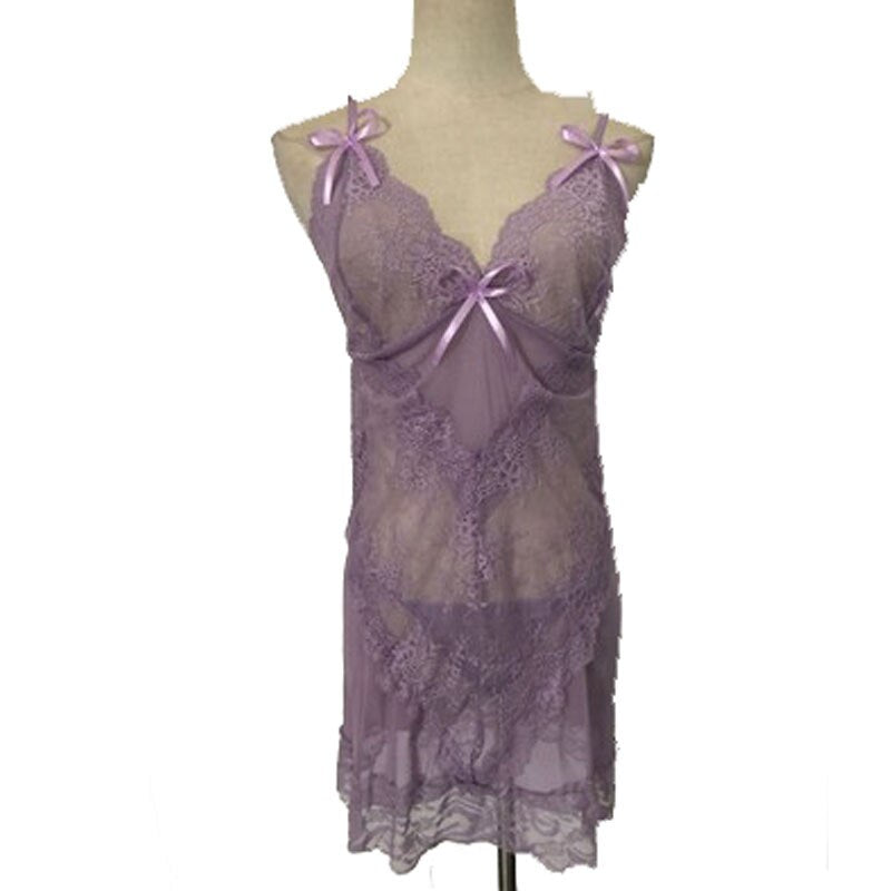 Top Fashion Sexy Lace Women&#39;s Sling Nightdress European And American Sexy Mesh High-End Erotic Lingerie