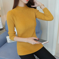 long sleeve turtleneck knitted pull sweater pullover
