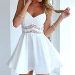 Black and White Lace Patchwork A-line Spaghetti Strap Dress