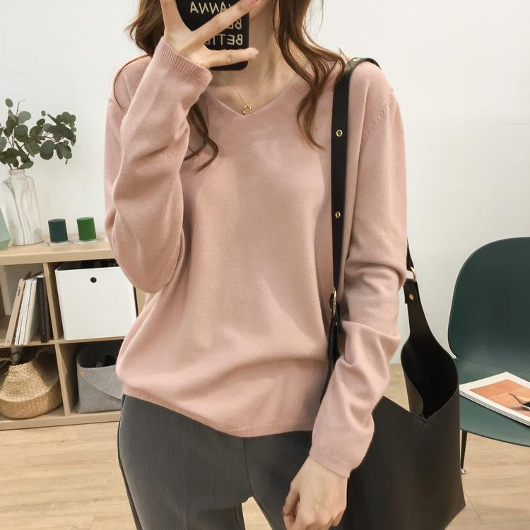 V-Neck Women Sweater Pullovers