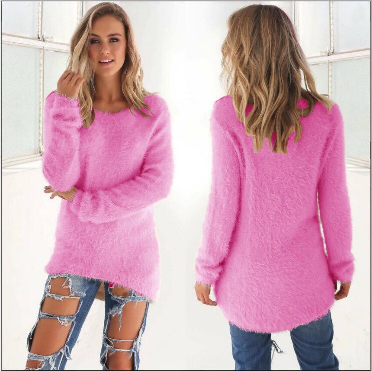 Super Soft And Comfortable Self-Cultivation Solid Color O Neck Pullover Women's Sweater