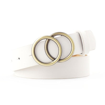 Round buckle belt for women