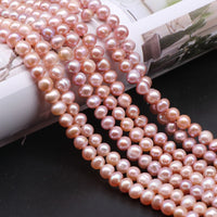 8mm Natural Pearl White/Pink/Purple 925 Sterling Silver 16/18/20 Inch Chain Necklace