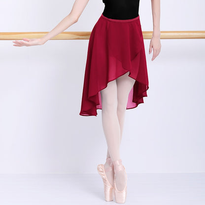 Ballet Skirt Women Adult Long Wrap Chiffon Skirt Ballet Tutu Skate Skirt Adjustable Buckles Ballerina Dance Wear