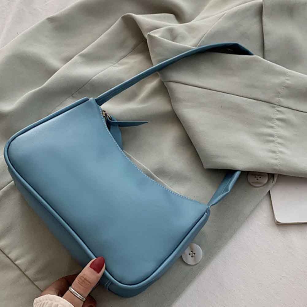 Leather Shoulder Totes Underarm Vintage Top Handle Bag Female Small Subaxillary Bags Clutch