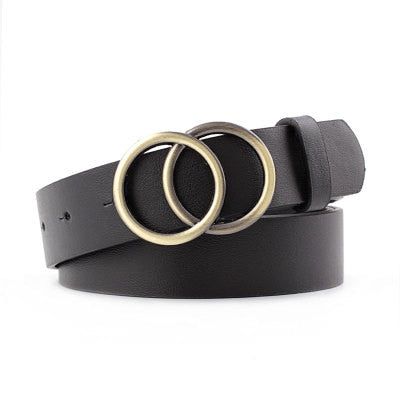 Round buckle belt for women