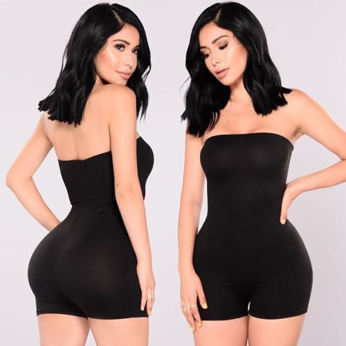 Solid Off Shoulder Bodycon Body Suit One Piece Overalls For Women