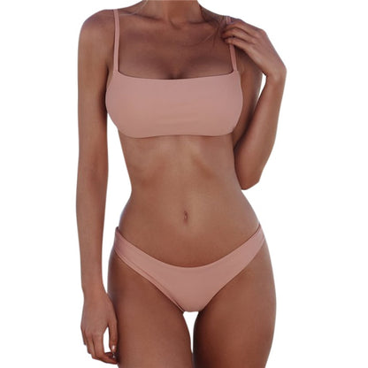 Sexy Push Up Unpadded Brazilian Bikini Set Women Vintage Swimwear Swimsuit Beach Suit