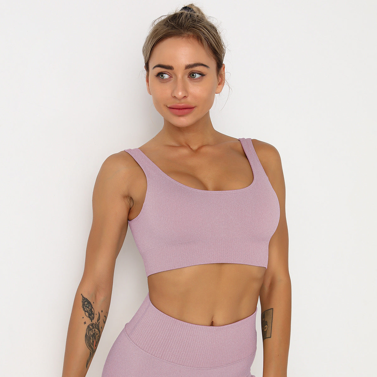 Nylon Quick-Drying Slim Fit Yoga Workout Top Professional Sports Seamless Workout Bra Women