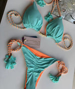 2022 New Backless Braid Rope Bikini Triangle Swimsuit   Multi-Color Swimwear