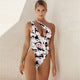 New  High Waist Backless Sexy Swimwear Conservative One-Piece  Swimwear Women  plus Size Bikini