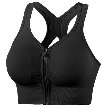 Front Zipper Sports Bra Beautiful Back Underwired Bra Shockproof Push up Sports Bra Workout Vest Bra for Women