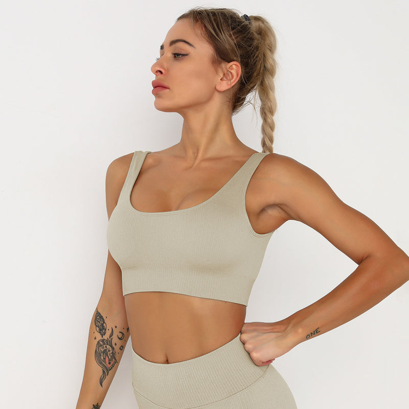 Nylon Quick-Drying Slim Fit Yoga Workout Top Professional Sports Seamless Workout Bra Women