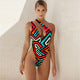 New  High Waist Backless Sexy Swimwear Conservative One-Piece  Swimwear Women  plus Size Bikini