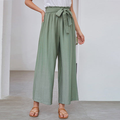 Popular Straight-Leg Pants Flab Hiding Loose Straight High Waist Elegant Wide Leg Pants Slim Youthful Girl Pants Tide