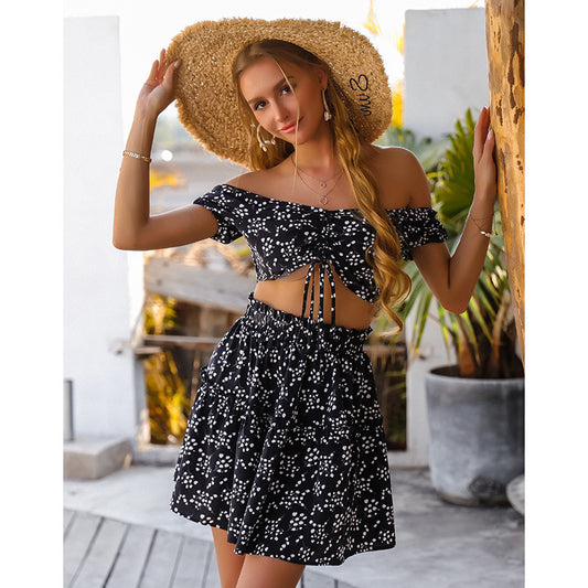 Summer Beach Sexy Cropped Skirt Outfit Women