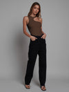 Women  Summer Sexy Ribbed Tight Sleeveless Jumpsuit Hollow Out Cutout out Knitted   Bottoming